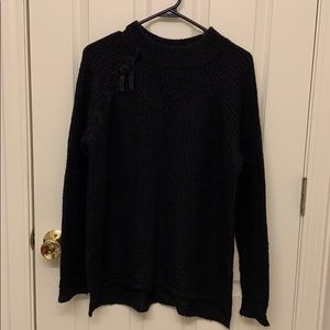 Lauren Conrad Black Sweater w/Ribbon on Shoulder